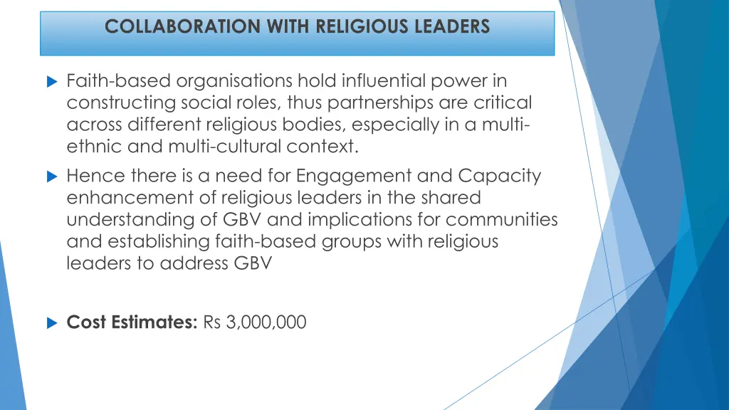 collaboration with religious leaders