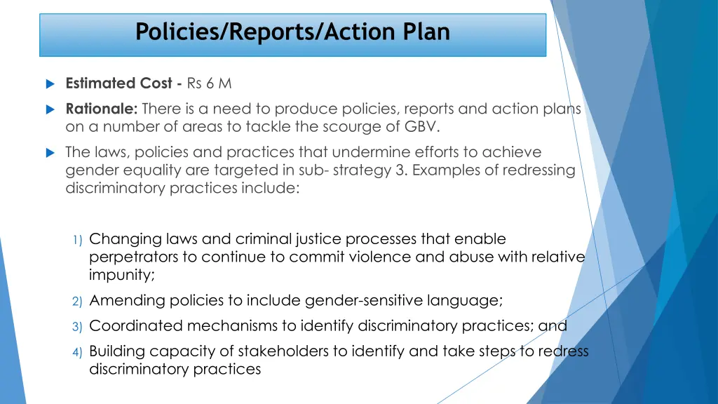 policies reports action plan