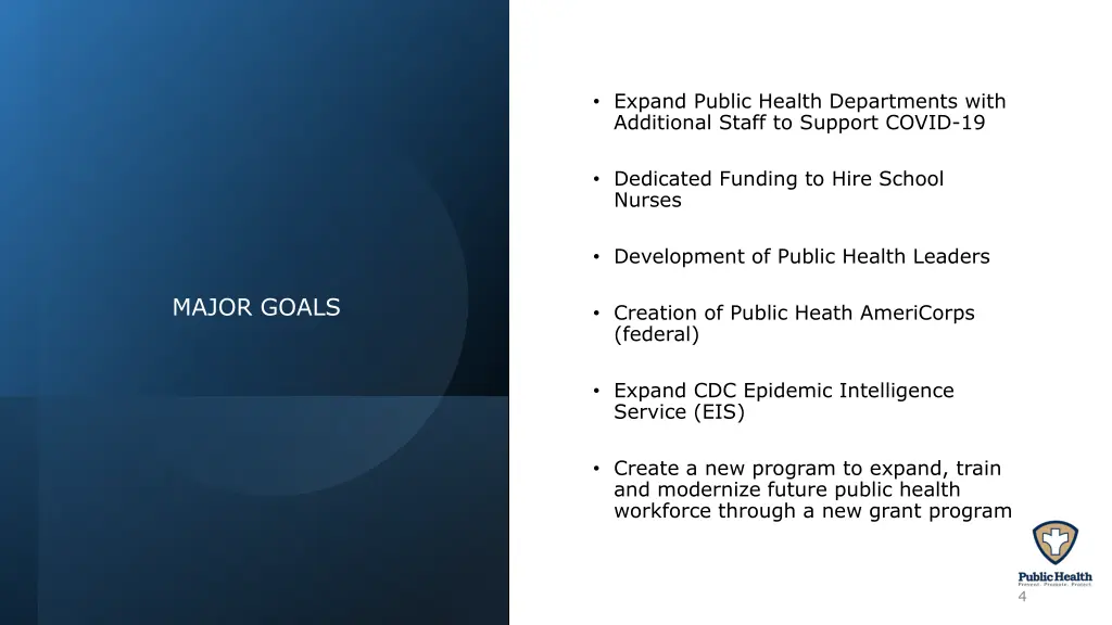 expand public health departments with additional