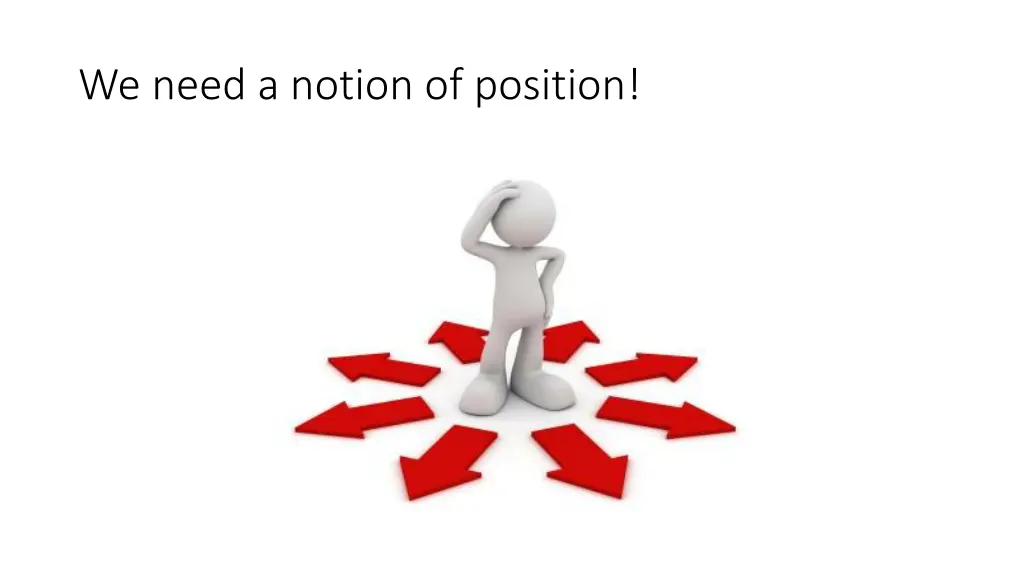 we need a notion of position