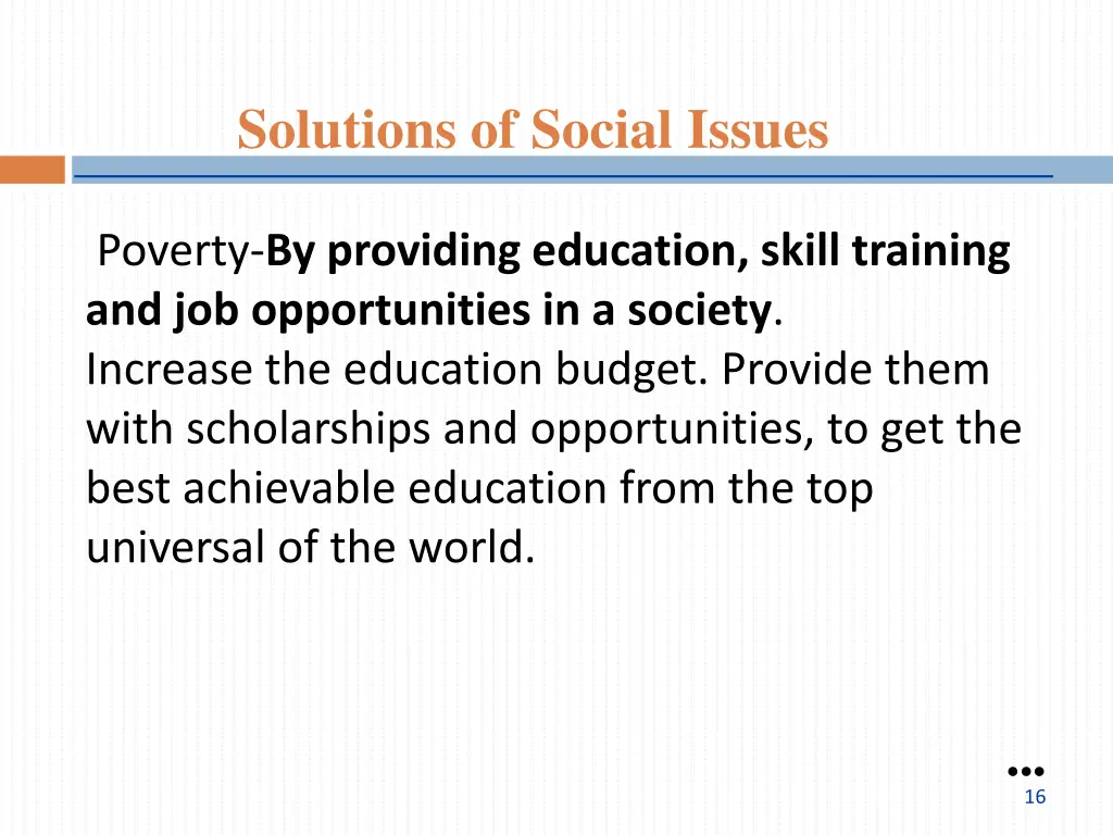 solutions of social issues