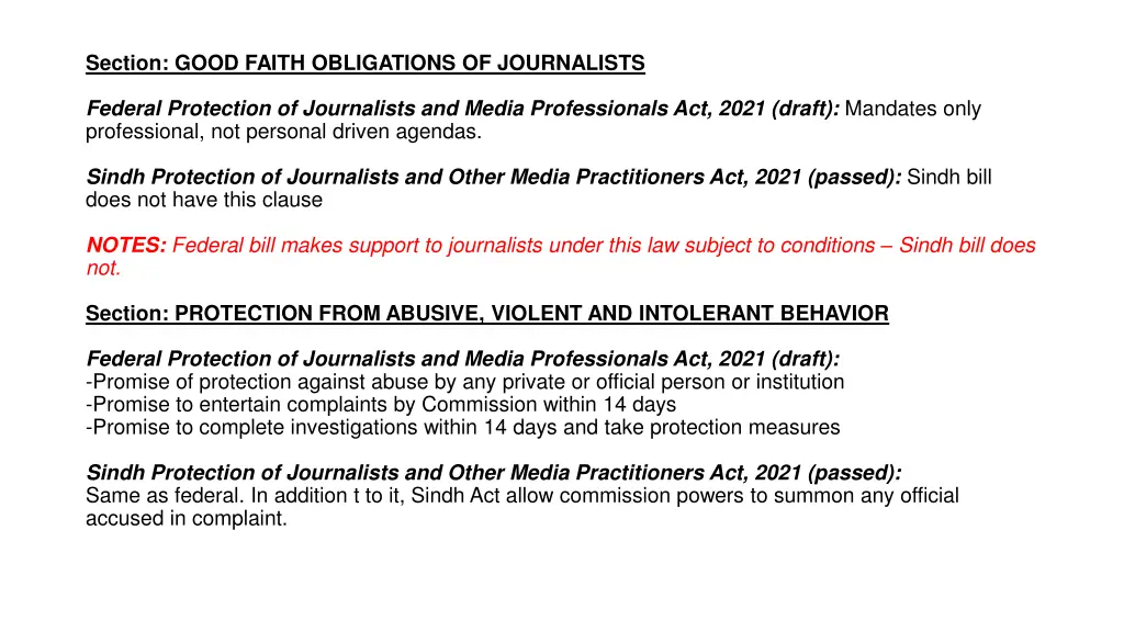 section good faith obligations of journalists