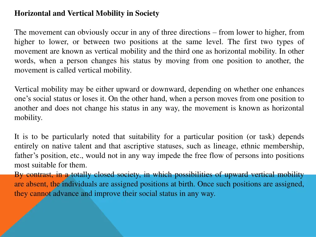 horizontal and vertical mobility in society