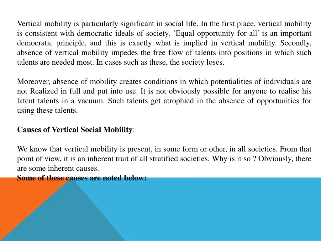 vertical mobility is particularly significant