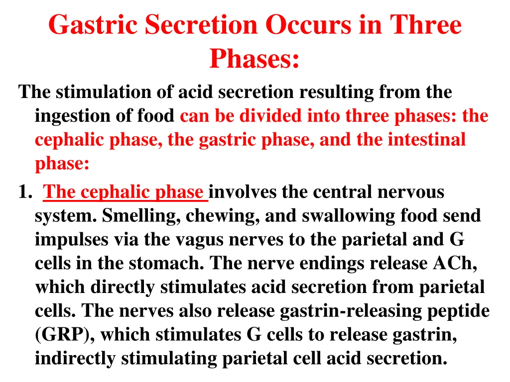 gastric secretion occurs in three phases