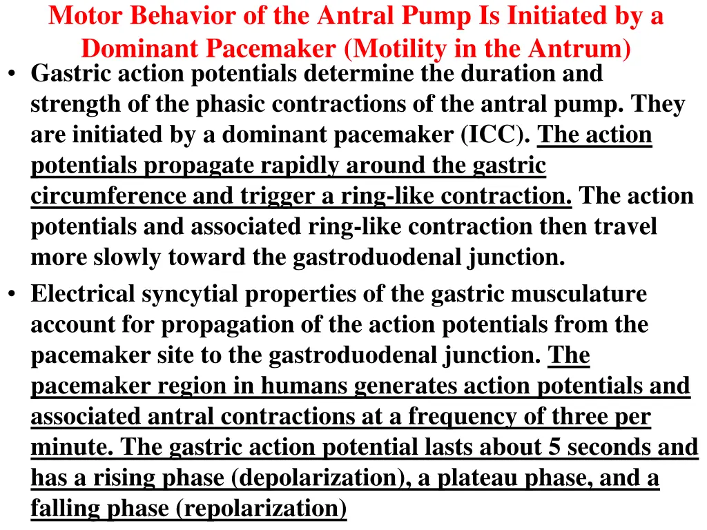 motor behavior of the antral pump is initiated