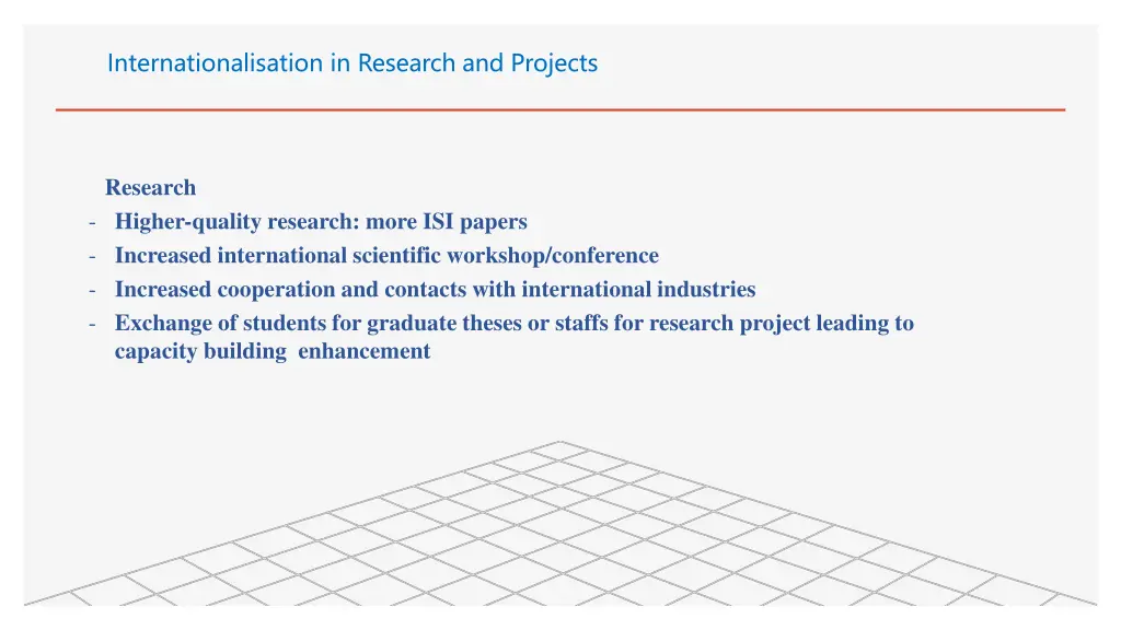 internationalisation in research and projects