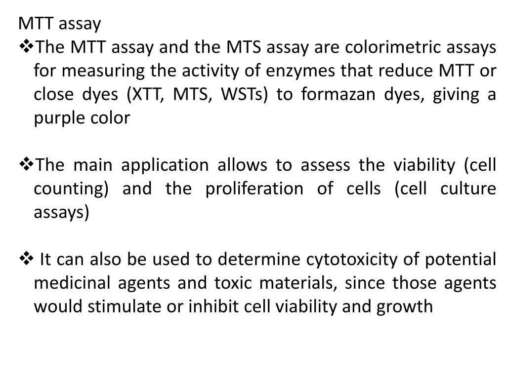 mtt assay the mtt assay and the mts assay