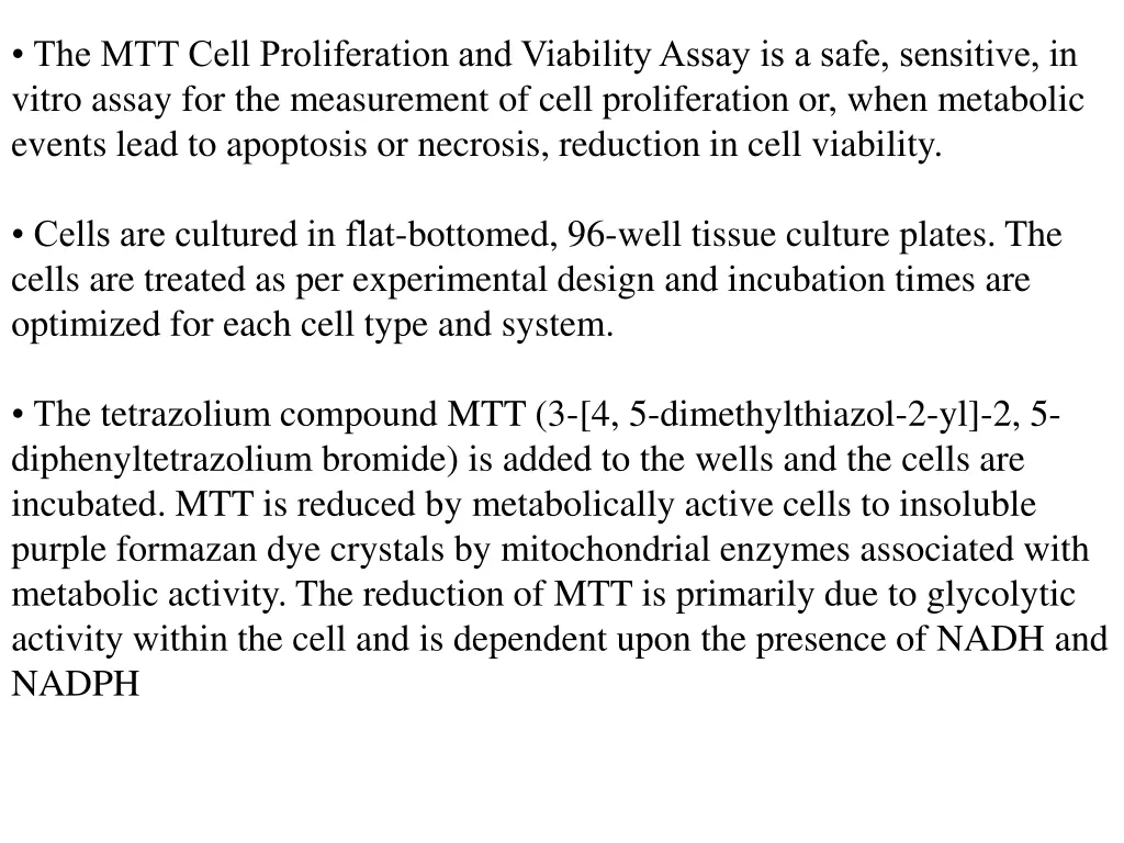 the mtt cell proliferation and viability assay