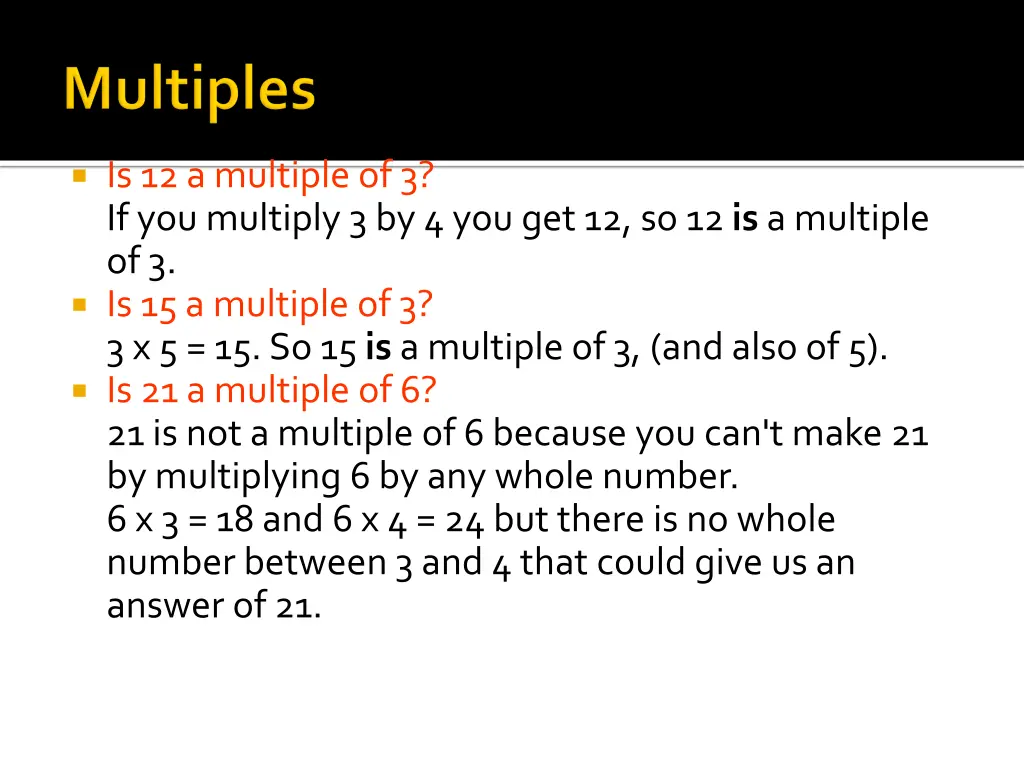 is 12 a multiple of 3 if you multiply