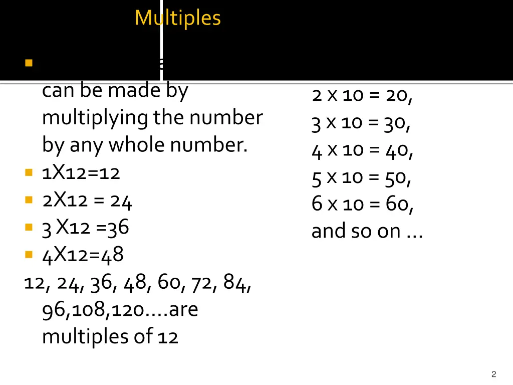 multiples