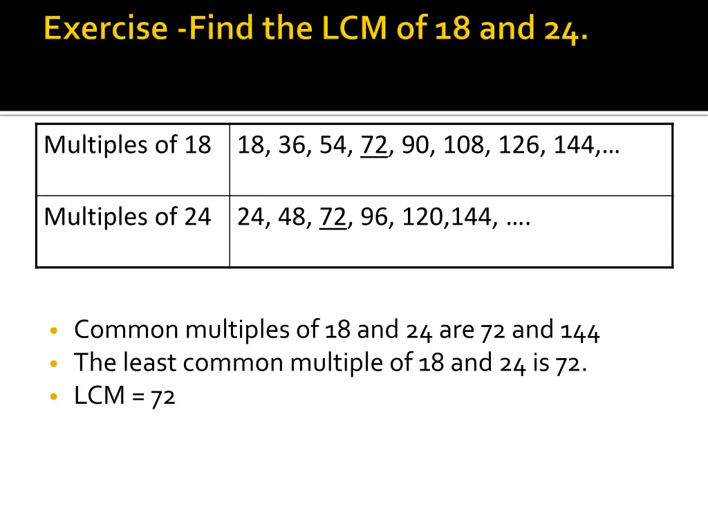 multiples of 18