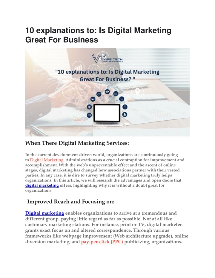 10 explanations to is digital marketing great