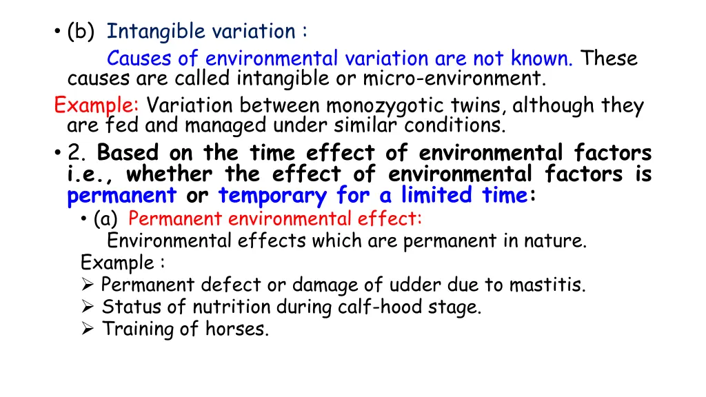 b intangible variation causes of environmental