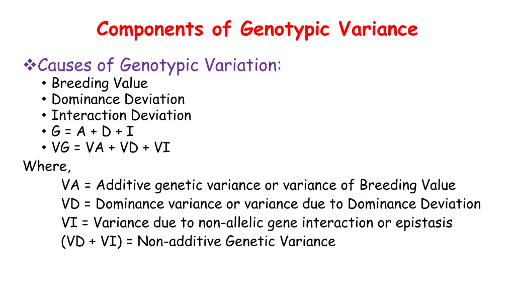 components of genotypic variance