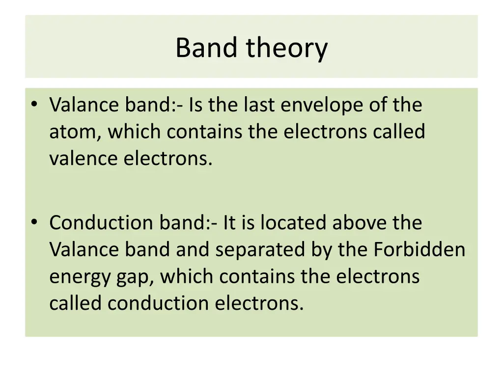 band theory 1