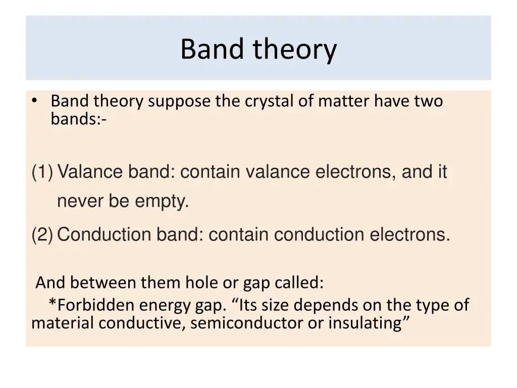 band theory