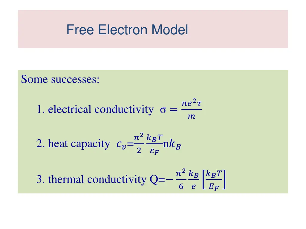 free electron model 1