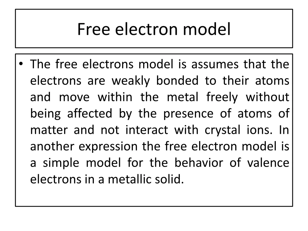 free electron model