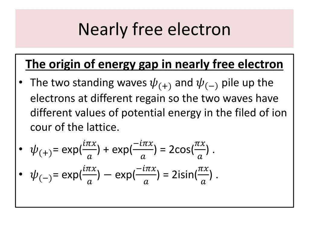 nearly free electron