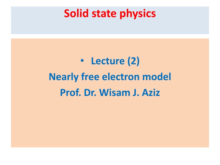 solid state physics