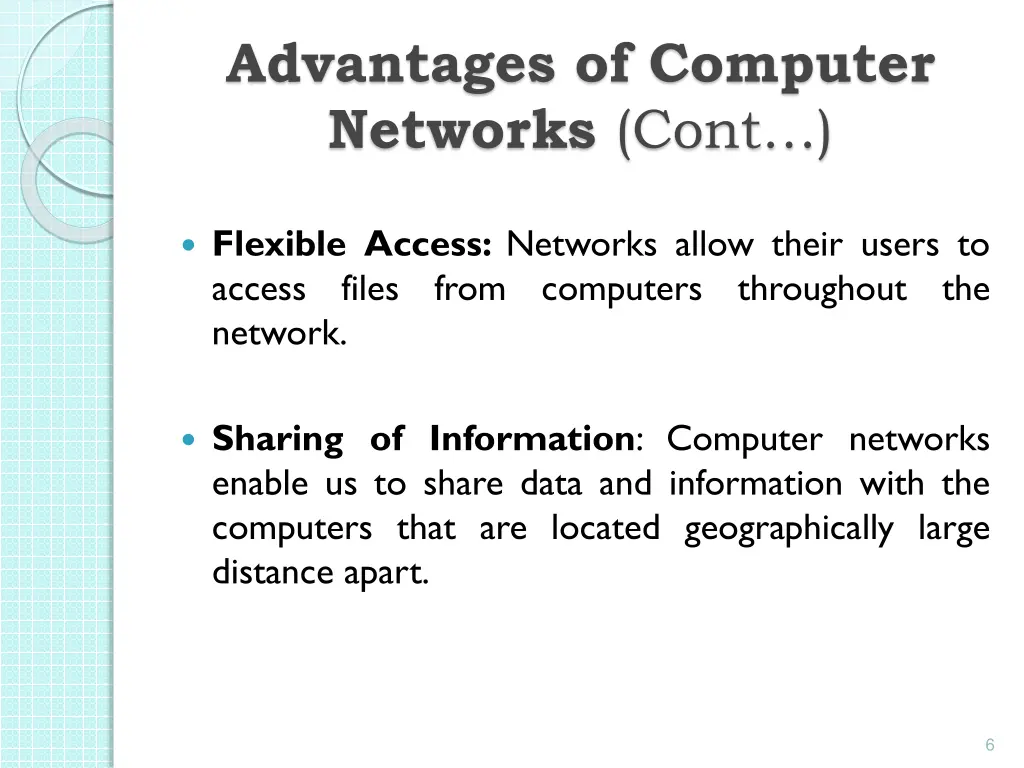 advantages of computer networks cont