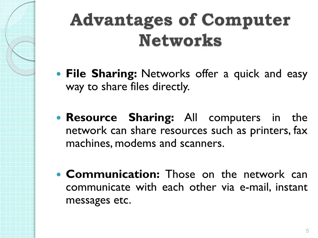 advantages of computer networks