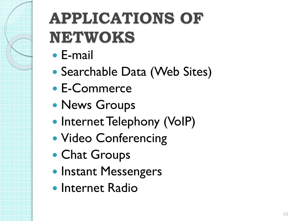 applications of netwoks e mail searchable data