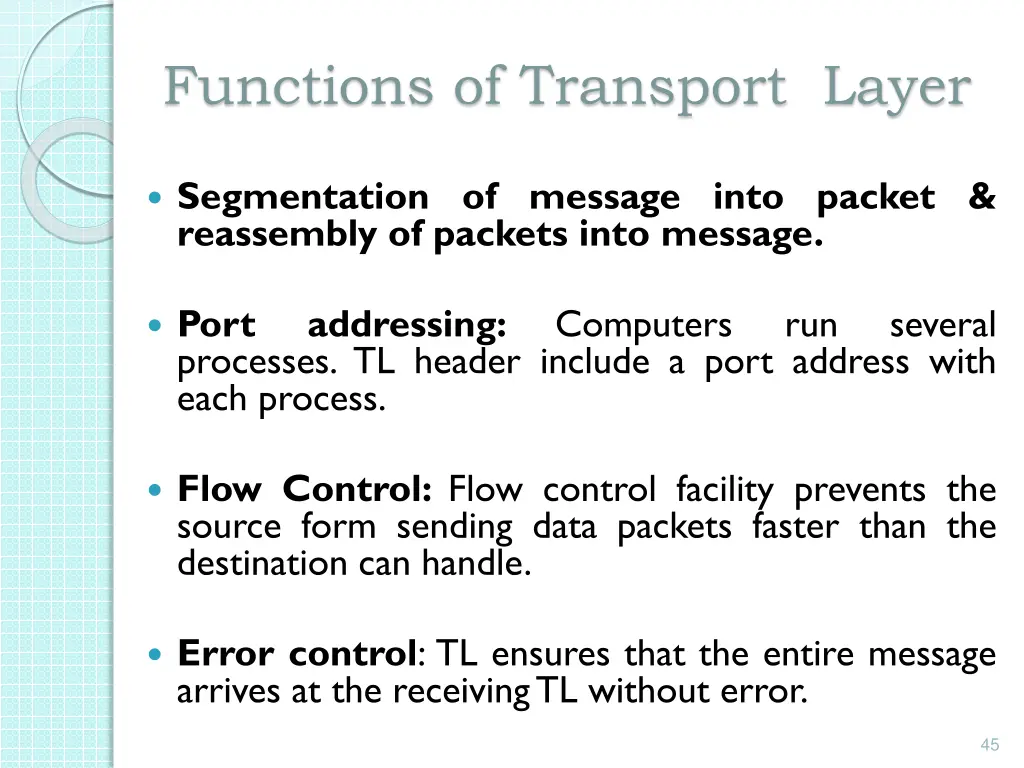 functions of transport layer