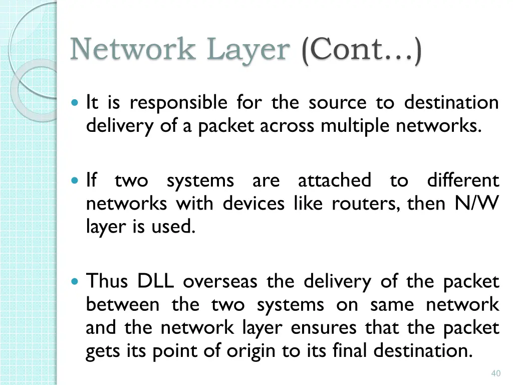 network layer cont