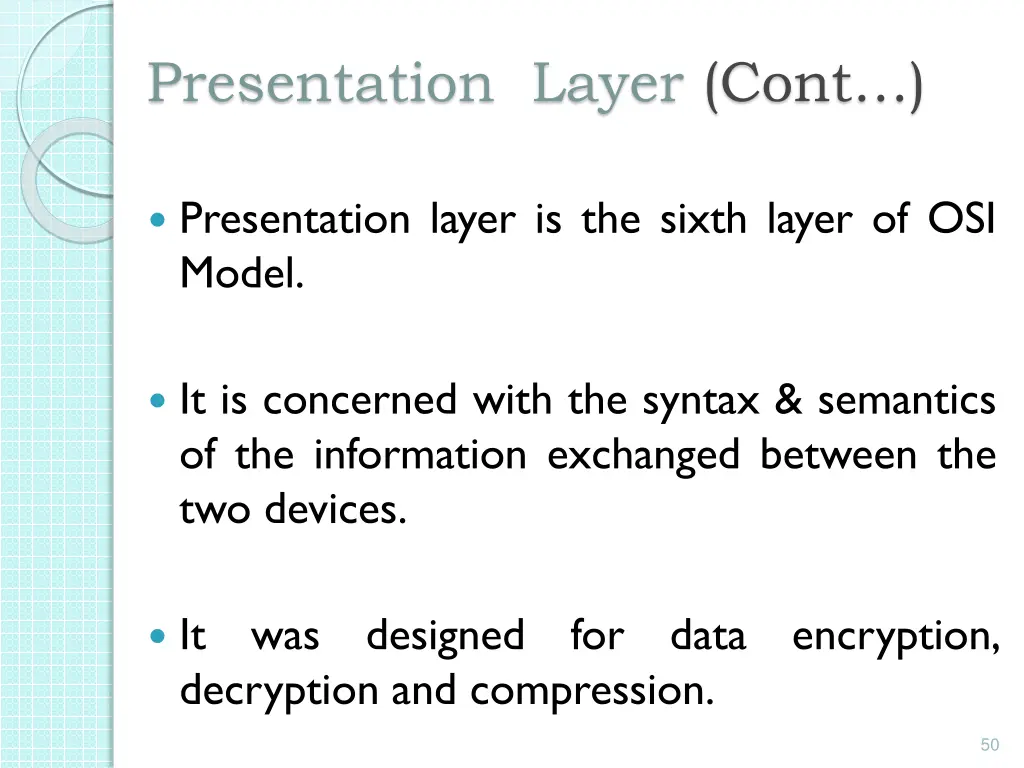 presentation layer cont