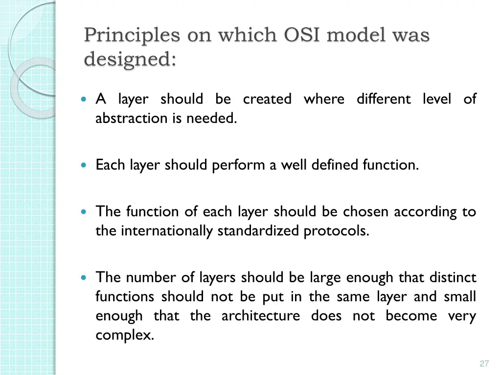 principles on which osi model was designed