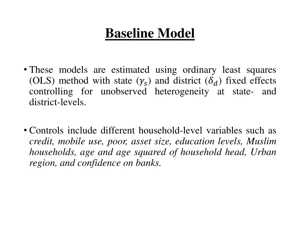 baseline model 1