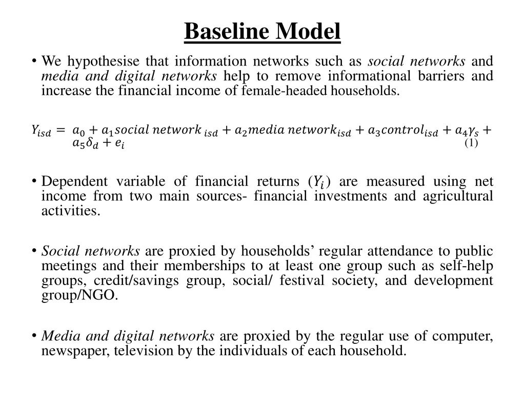 baseline model