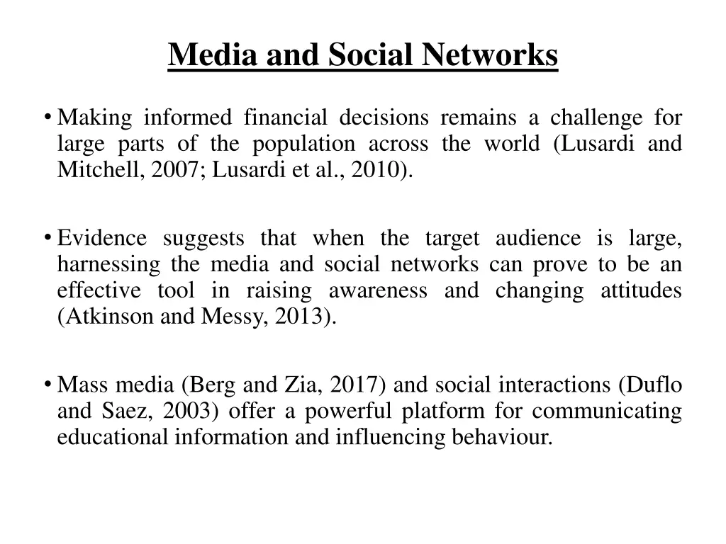 media and social networks