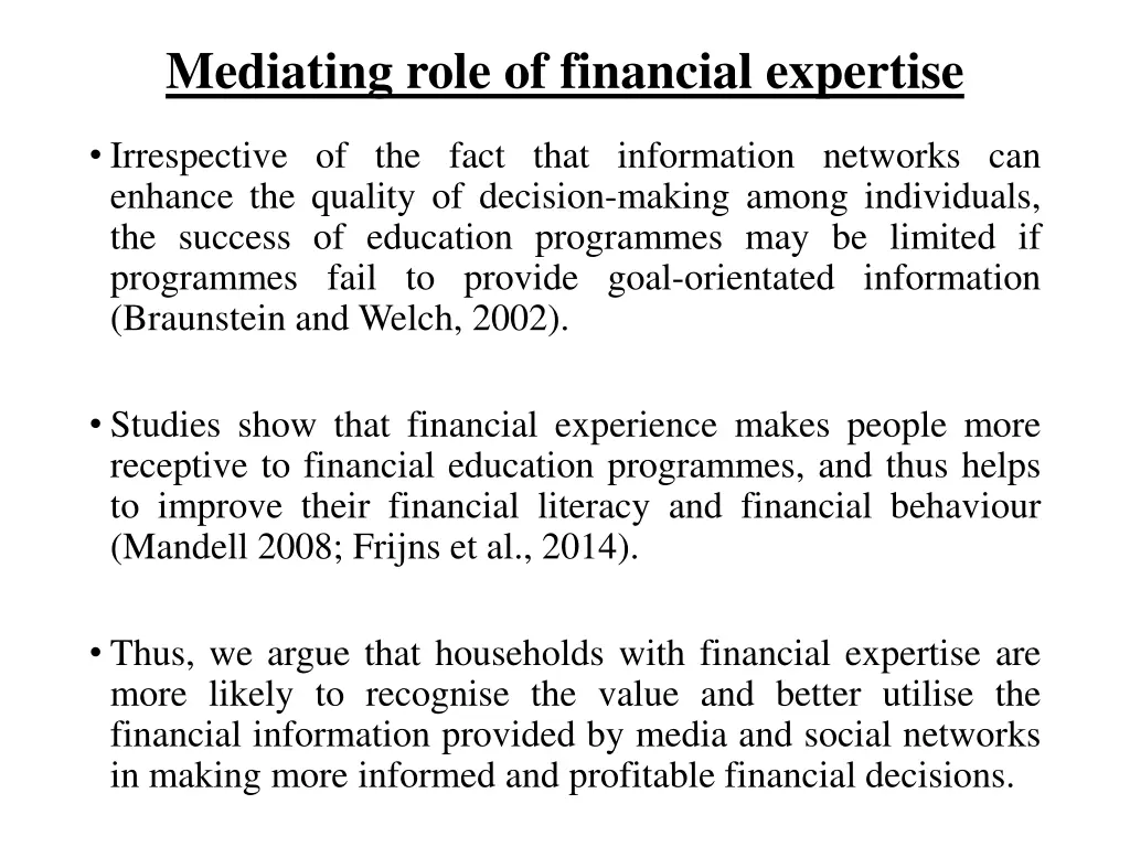 mediating role of financial expertise