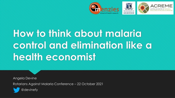 how to think about malaria control