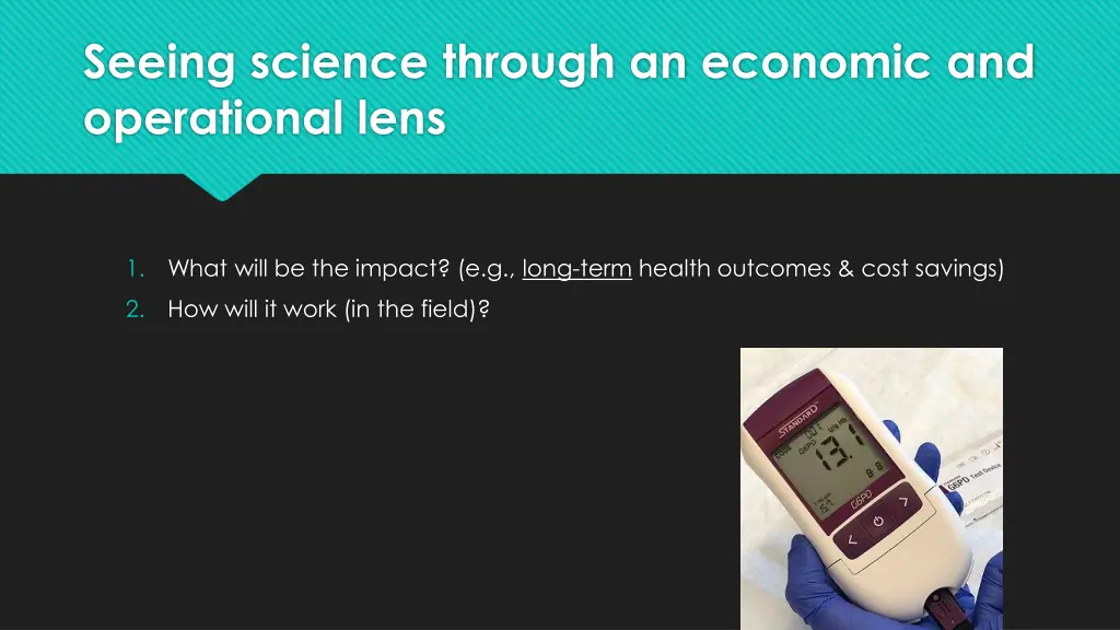 seeing science through an economic 1