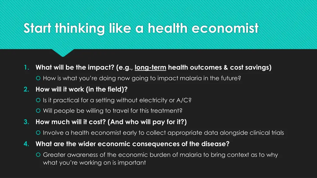 start thinking like a health economist