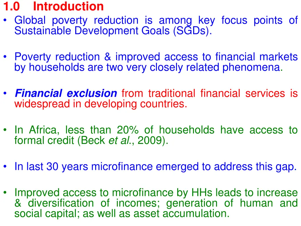 1 0 global poverty reduction is among key focus