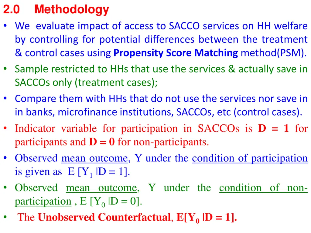 2 0 we evaluate impact of access to sacco