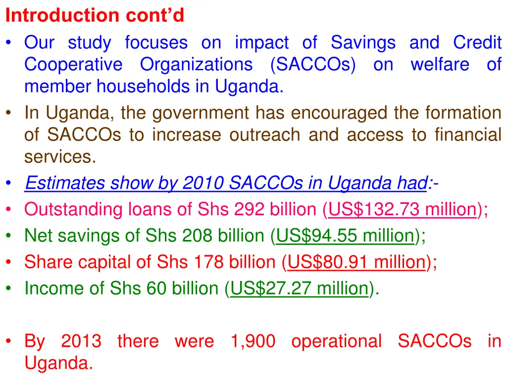 introduction cont d our study focuses on impact