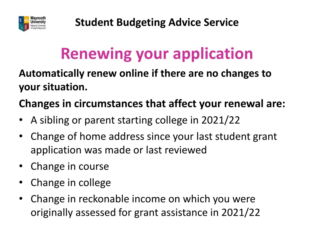 student budgeting advice service renewing your