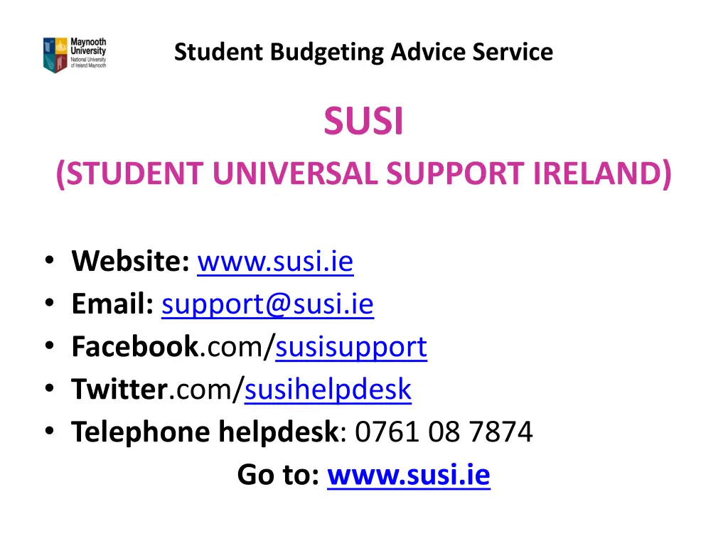 student budgeting advice service susi student