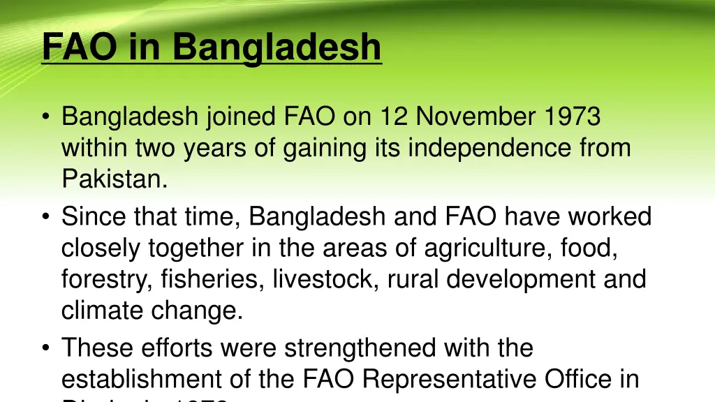 fao in bangladesh