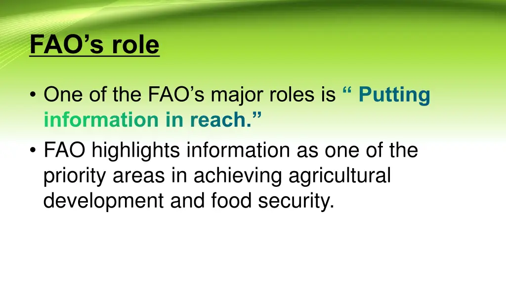 fao s role