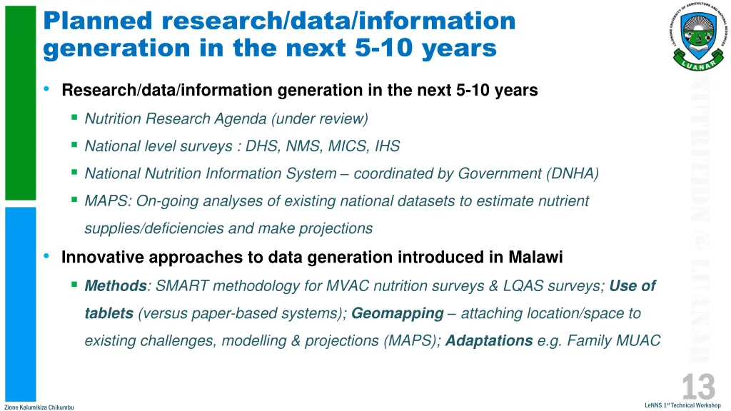 planned research data information generation