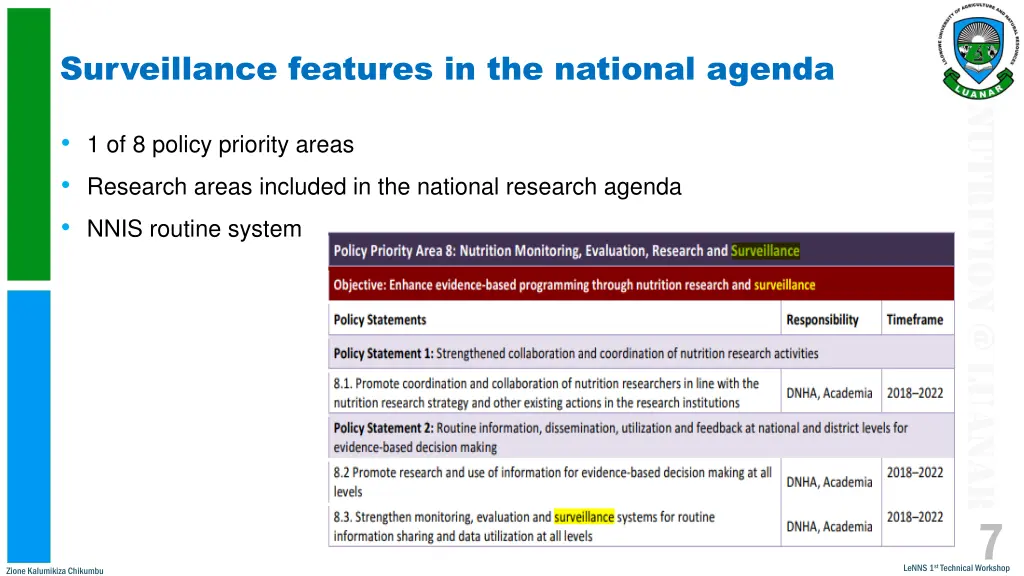 surveillance features in the national agenda