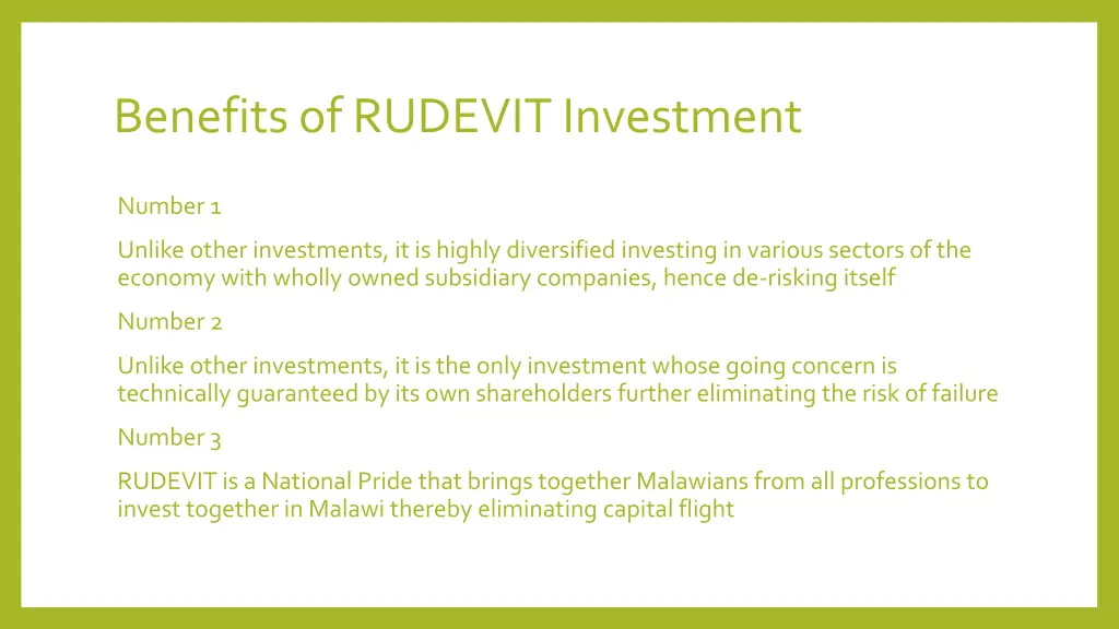 benefits of rudevit investment 1