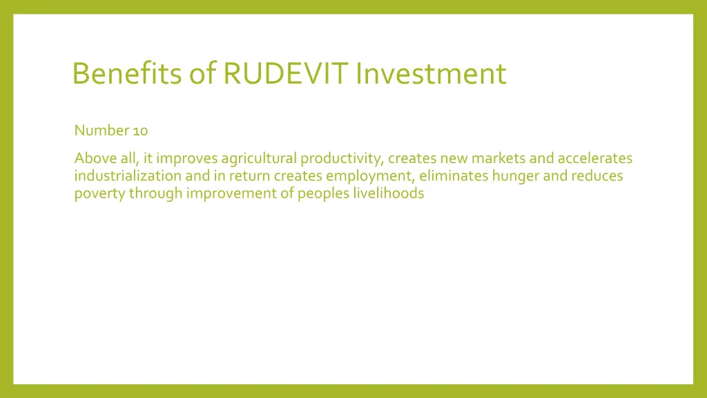 benefits of rudevit investment 4